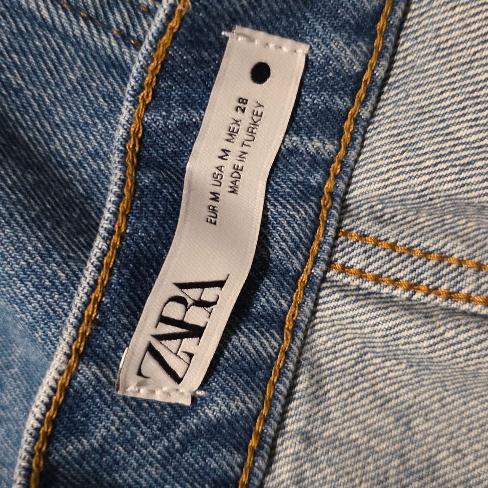 Zara Medium Wash Denim Maxi Skirt With Pockets Size Medium - Picture 6 of 8